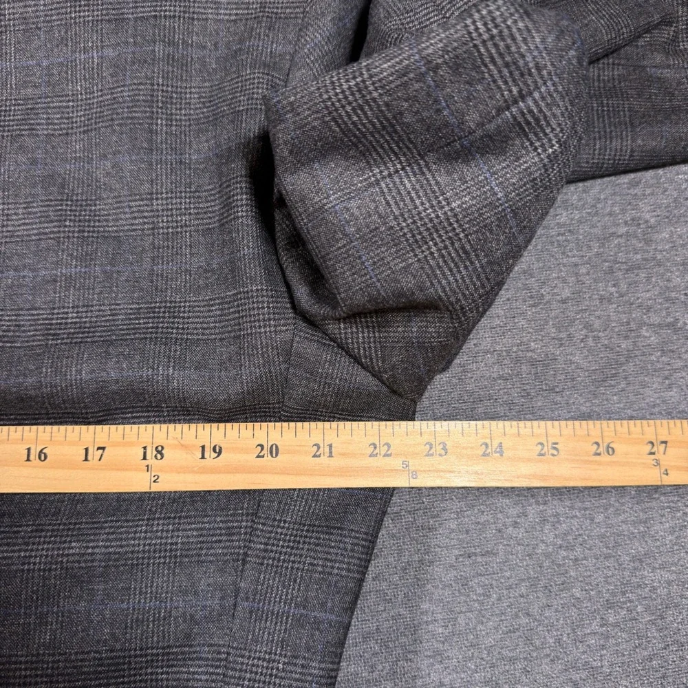 Jos. A. Bank 1905 Suit Jacket Mens 44L Grey Plaid Slim Fit Wool Blend Blazer